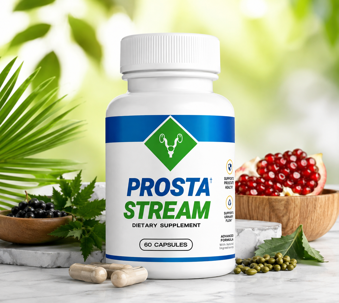 ProstaStream prostate support supplement bottle with natural ingredients